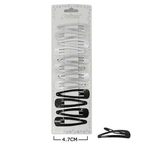 Fashion Snap Hair Pin Set 20003BW (12 units )