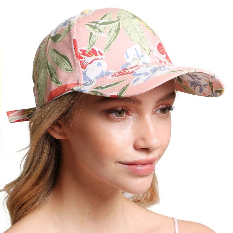 Floral Baseball Cap 100% Cotton 523 Pink (1 unit)