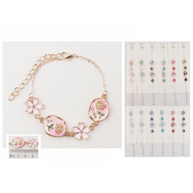 Floral Charm Bracelet 3861 (12 units)