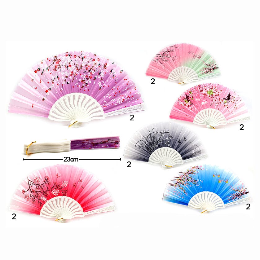 Floral Folding Hand Fan 062P4 (12 units)