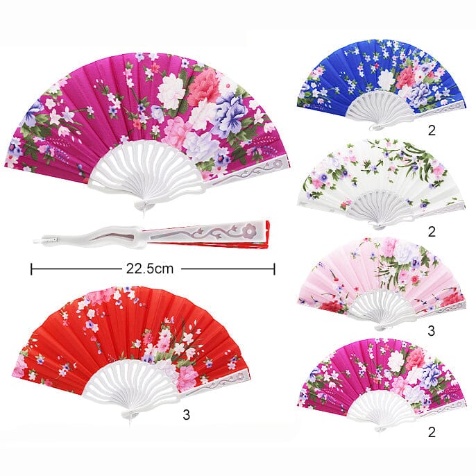 Floral Folding Hand Fan 326FA (12 units)