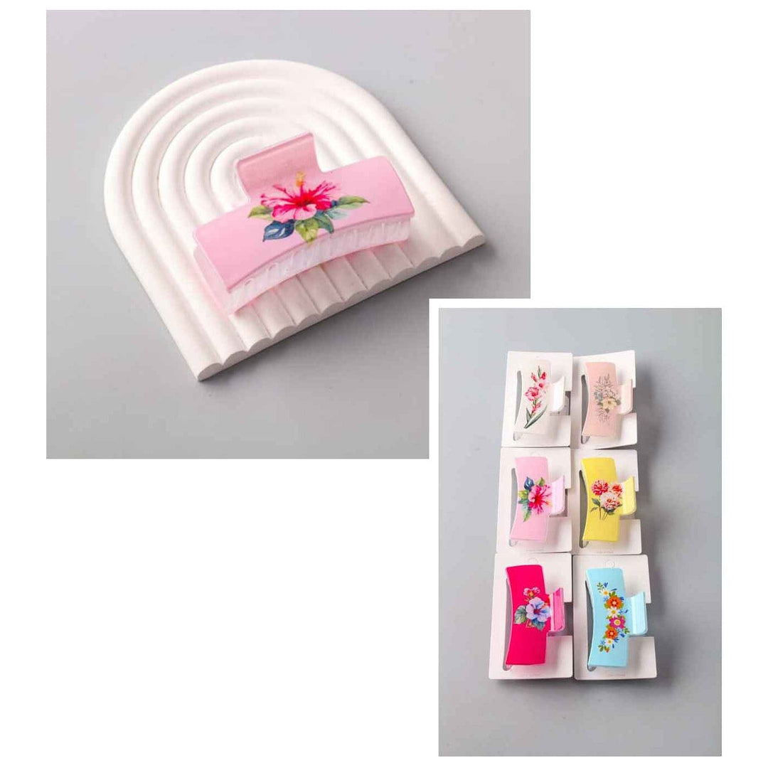 Floral Hair Claw Clip 11802 (12 units)