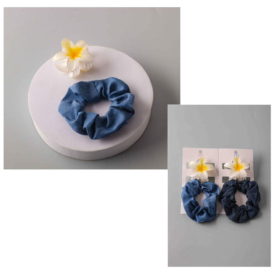 Floral Hair Claw Clip & Scrunchie Set 1462DM (12 units)