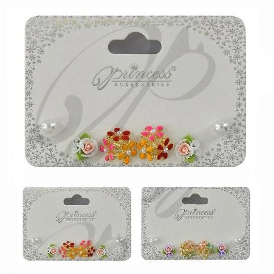 Floral Stud Earrings Set 3318K (12 units)