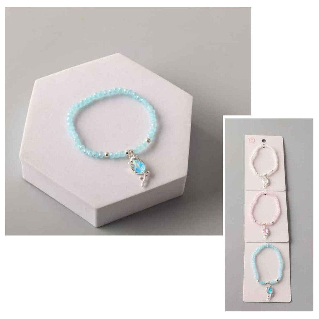 Flower Charm Beaded Bracelet 18385 (12 units)