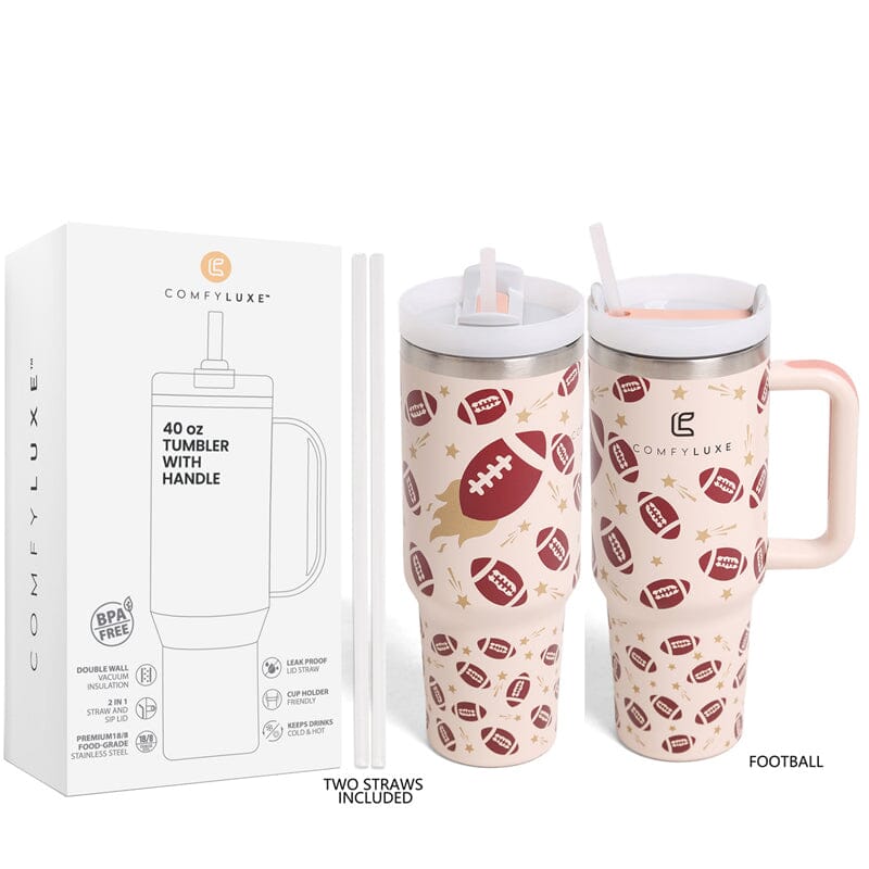 Football Tumbler W/Handle 40oz Double Wall 840 Football (1 unit)