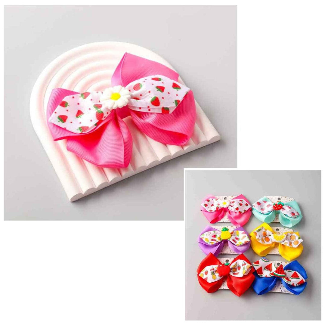 Fruit Print Bow Hair Clip 3300 (12 units)