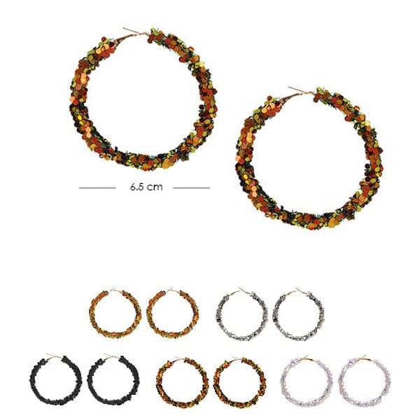 Glitter Hoop Earrings 2371 (12 units)