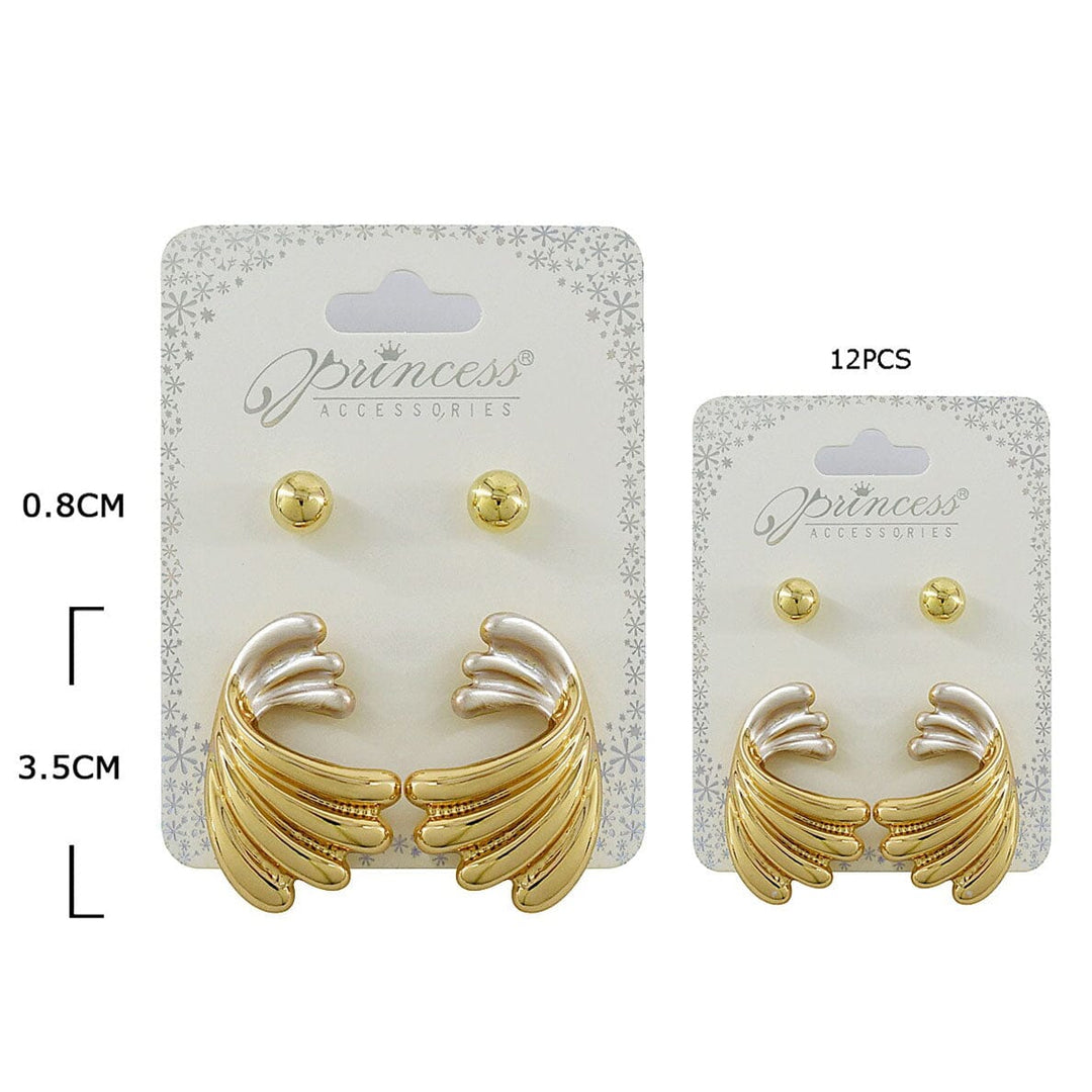 Gold Angel Wing Statement Earrings 2038GS (12 units)