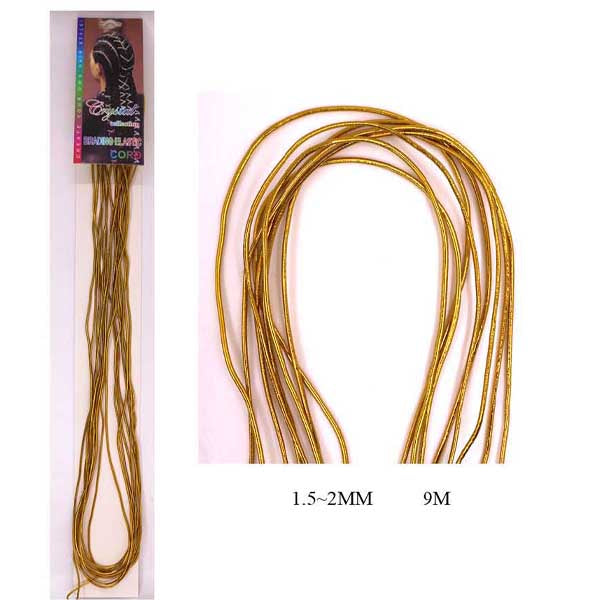 Gold Color Hair Braidings Elastic 2092G (12 units)