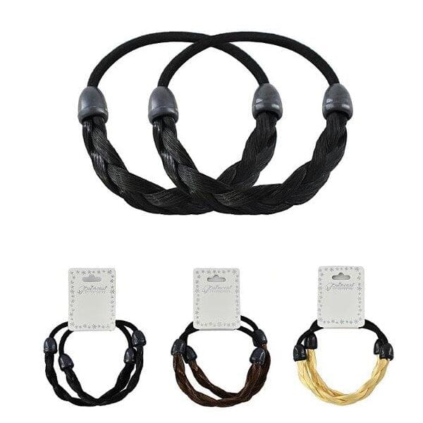 Hair Braided 2PC Hair Tie 25137BG ( 12 units)