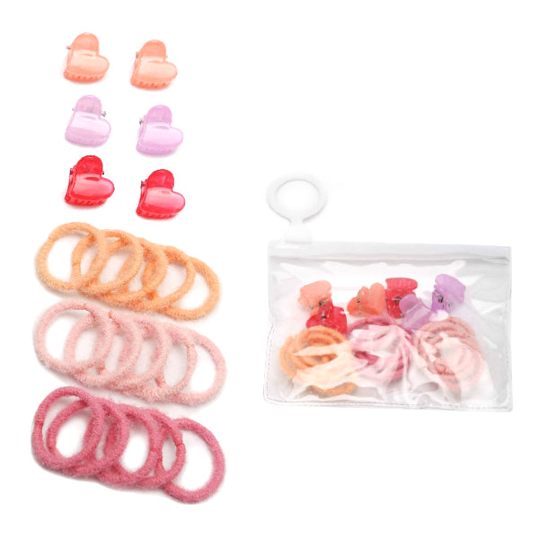 Hair Tie & Heart Clip Set 0881 (12 units)
