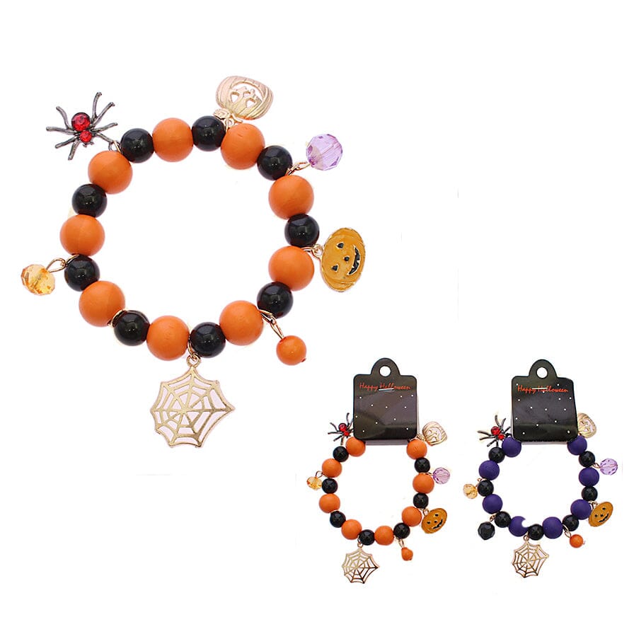 Halloween Charm Bracelet – Pumpkin Spider 0048 (12 units)