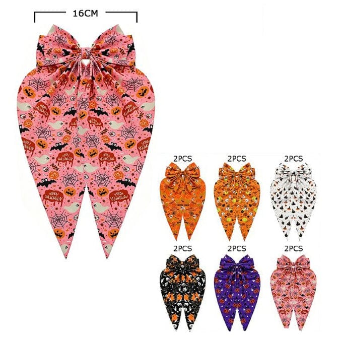 Halloween Oversized Cheer Bow Hair Clip 1122 (12 units)