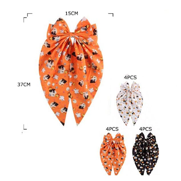 Halloween Oversized Cheer Bow Hair Clip 1136 (12 units)