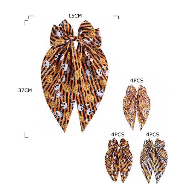 Halloween Sequin Cheer Bow Hair Clip 1135 (12 units)
