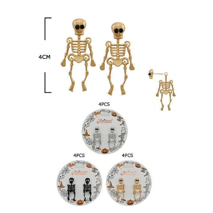 Halloween Skeleton Stud Earrings 1078 (12 units)