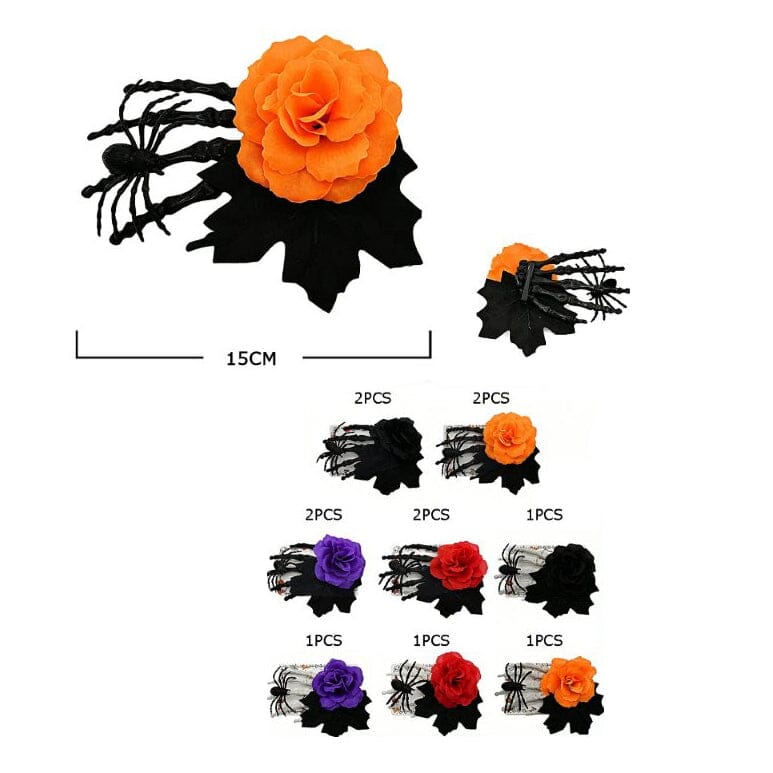 Halloween Spider Flower Hair Clip 1131 (12 units)