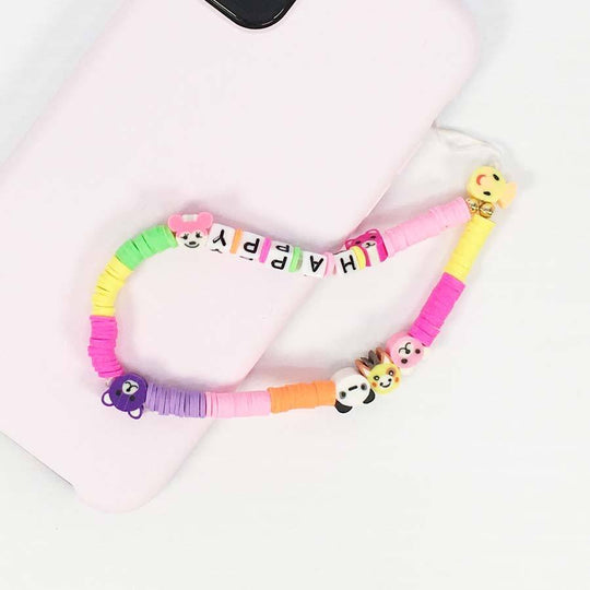 Happy Cute Animal Friends Beaded Phone Strap 2108 (12 units)