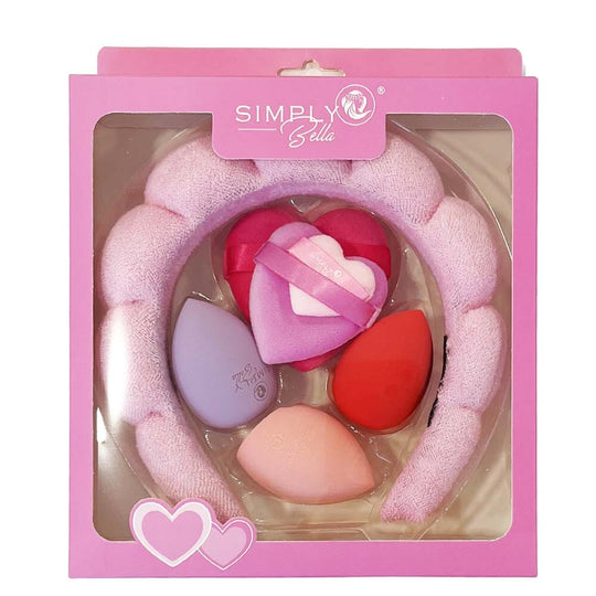 Headband, Sponge, Puff Beauty Set - Pink (1 unit)