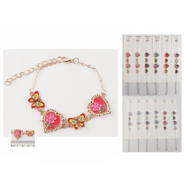 Heart & Butterfly Charm Bracelet 3859 (12 units)