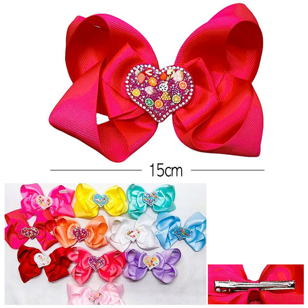 Heart Layered Hair Bow 2155 ( 12 units)