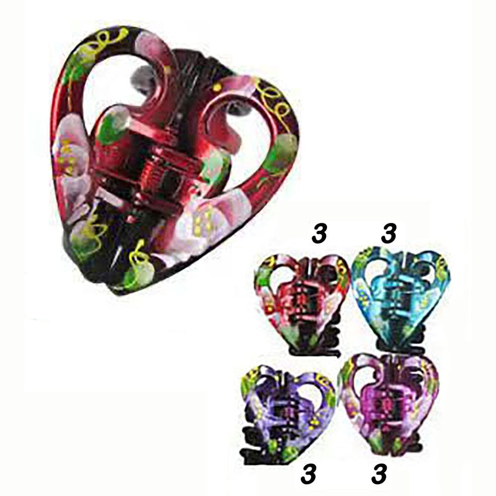 Heart Marble Hair Claw Clip 0102LG (12 units)
