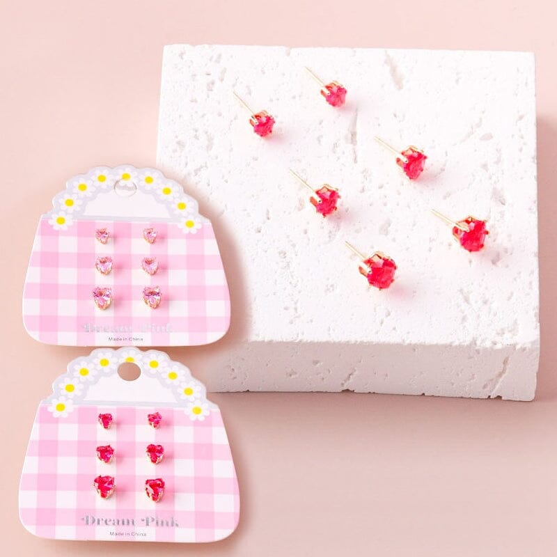 Heart Rhinestone Stud Earrings 36232 (12 units)