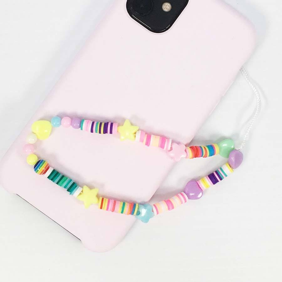 Heart Star Beaded Phone Strap 2104 (6 units)