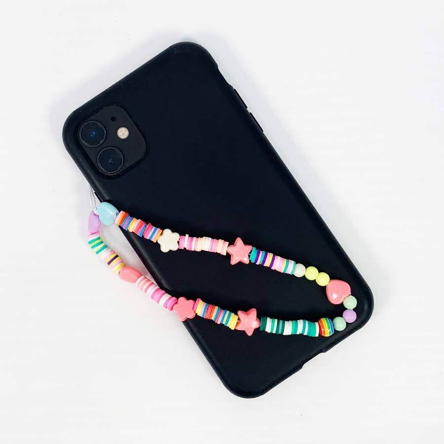 Heart Star Beaded Phone Strap 2104 (6 units)