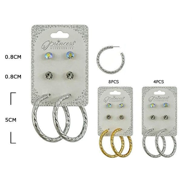 Hoop & Crystal Stud Earring Set 2022GS (12 units)