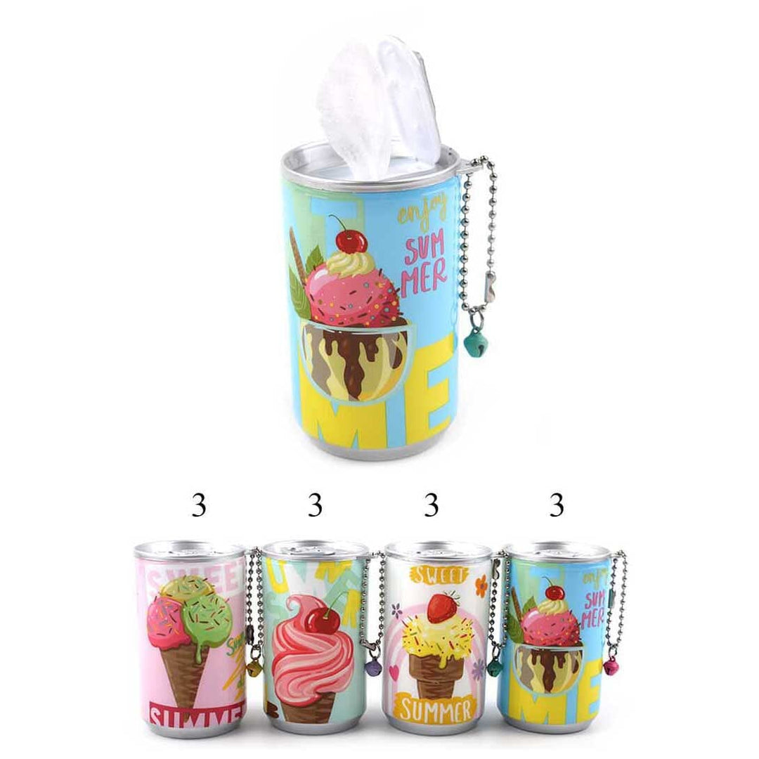 Ice Cream Mini Soda Can Tissue Holder Keychain 1442 (12 units)