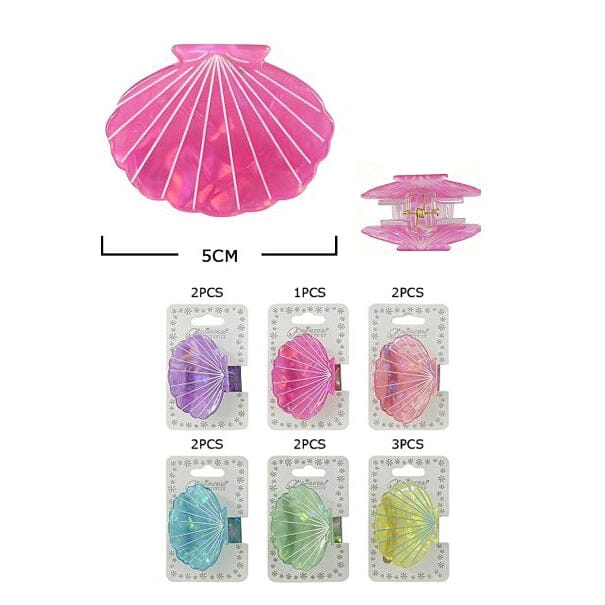 Iridescent Seashell Hair Claw Clip 11512M  (12 units)