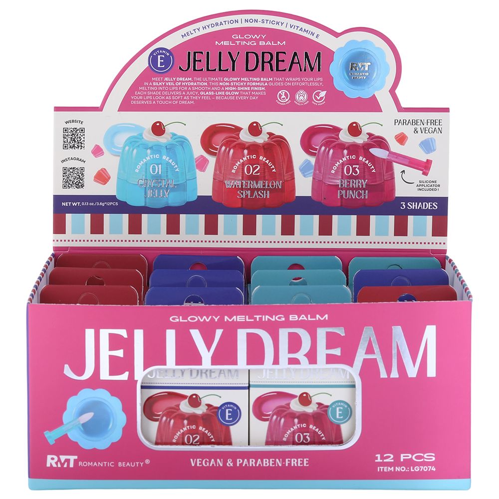 Jelly Dream Glowy Melting Balm – Vitamin E Lip Balm (12 units)