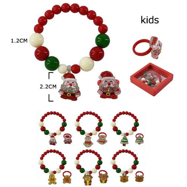 Kid's Christmas Theme Bracelet & Ring Set 10020 (12 units)
