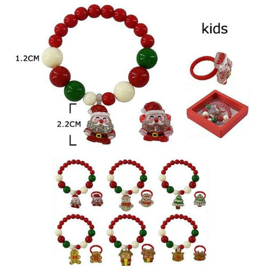 Kid's Christmas Theme Bracelet & Ring Set 10020 (12 units)