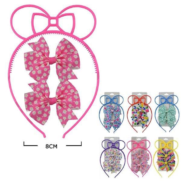Kid's Hair Bow and Headband Set 619M (12 units)