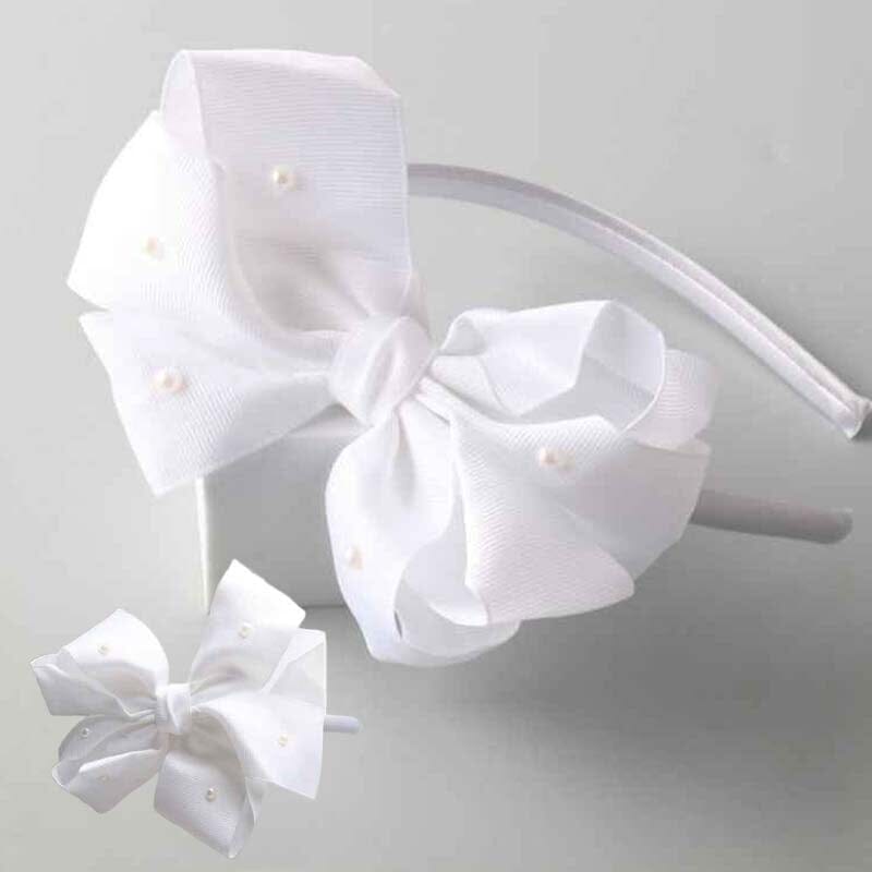 Kid's Pearl Twist Boutique Bow Headband 1512W (12 units)