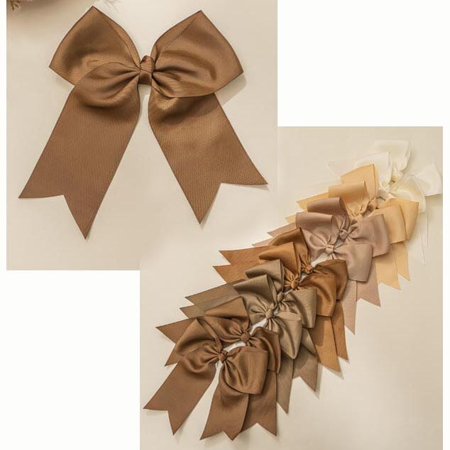 Large Ribbon Bow Hair Clip - Brown Tone 2001BR1 (12 units)