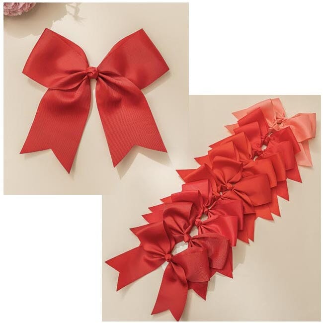 Large Ribbon Bow Hair Clip - Red Tone 2001RED1 (12 units)