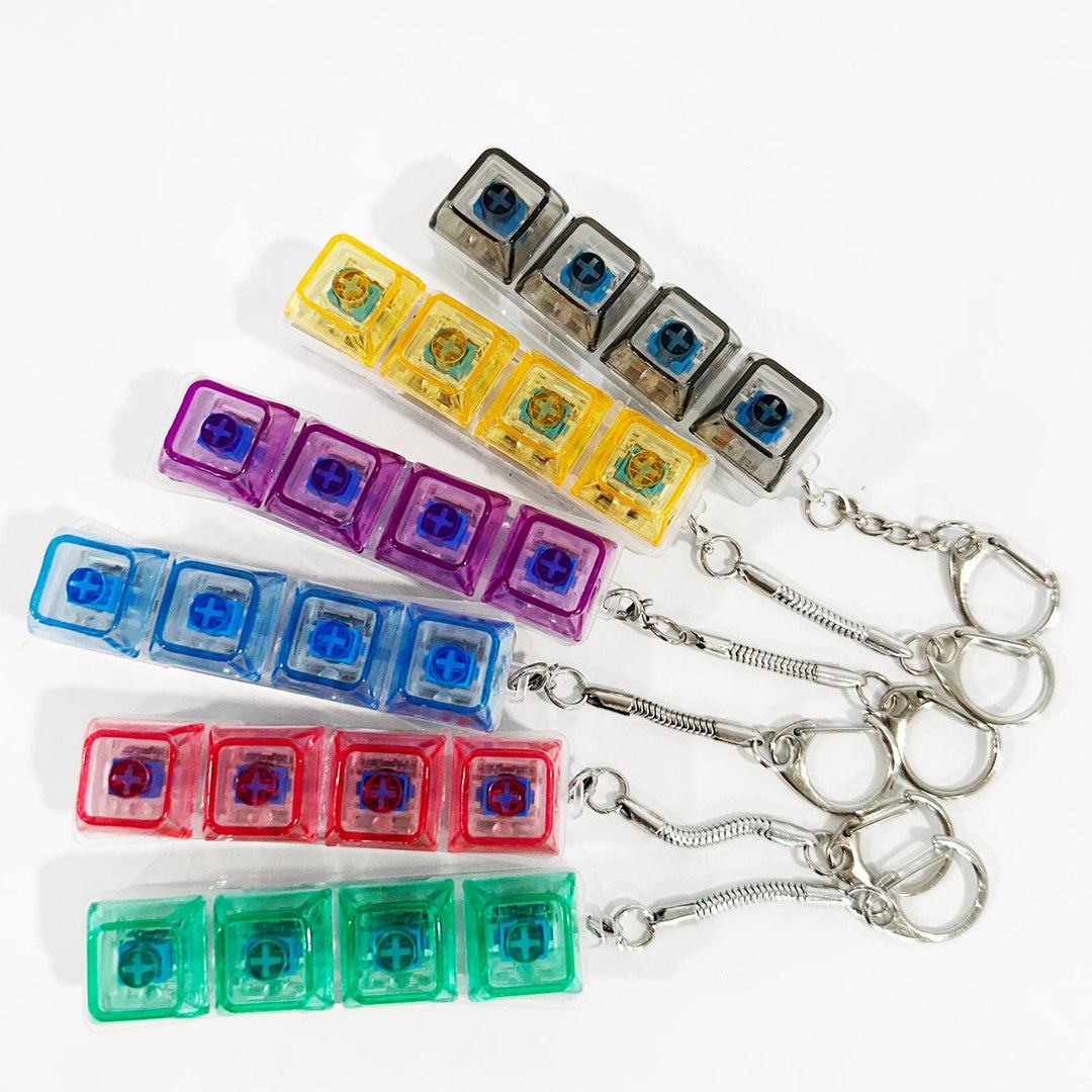 LED Light Up Mini Keyboard Clicker Fidget Keychain  8801 (12 units)