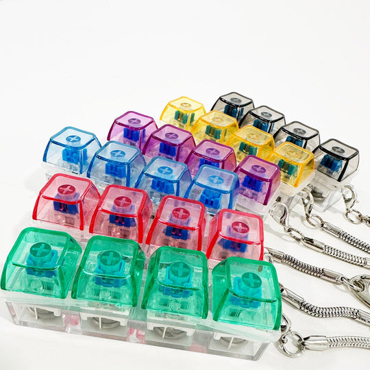 LED Light Up Mini Keyboard Clicker Fidget Keychain  8801 (12 units)