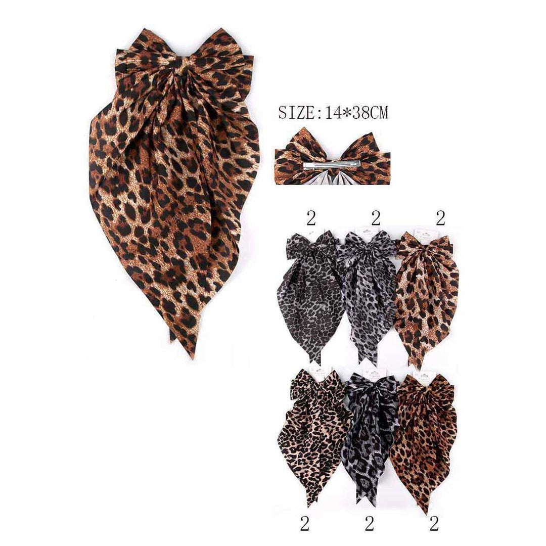 Leopard Print Bow Hair Clip 1880 (12 units)