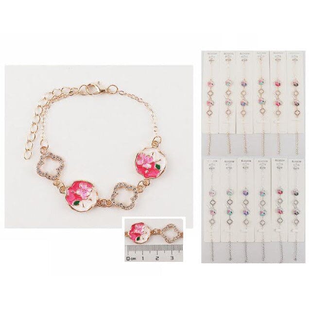 loral Charm Bracelet with Enamel Flower Accents 3857 (12 units)