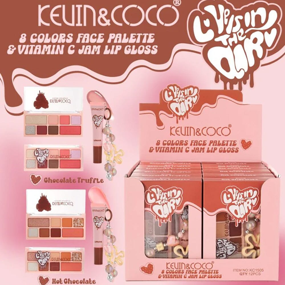 Love Is In The Air 8 Color Palette & Lip Gloss (12 units)