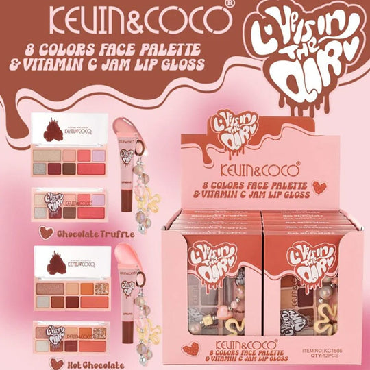 Love Is In The Air 8 Color Palette & Lip Gloss (12 units)