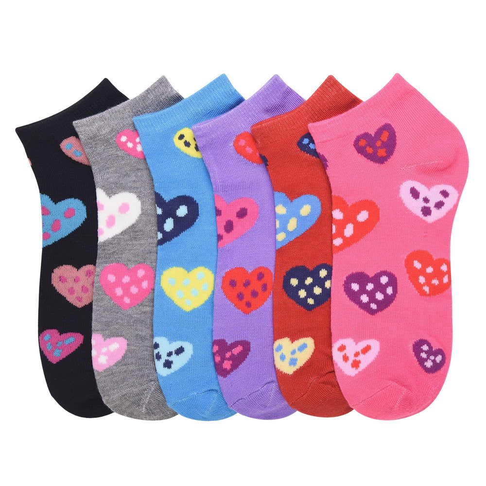 Mamia Spandex Girl's Socks Heart Size 4-6 (12 units)