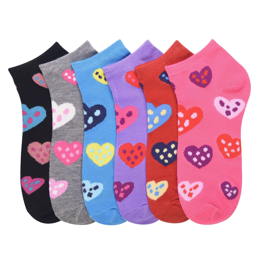 Mamia Spandex Girl's Socks Heart Size 4-6 (12 units)