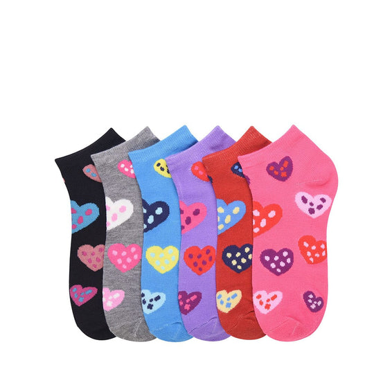 Mamia Spandex Girl's Socks Heart Size 4-6 (12 units)