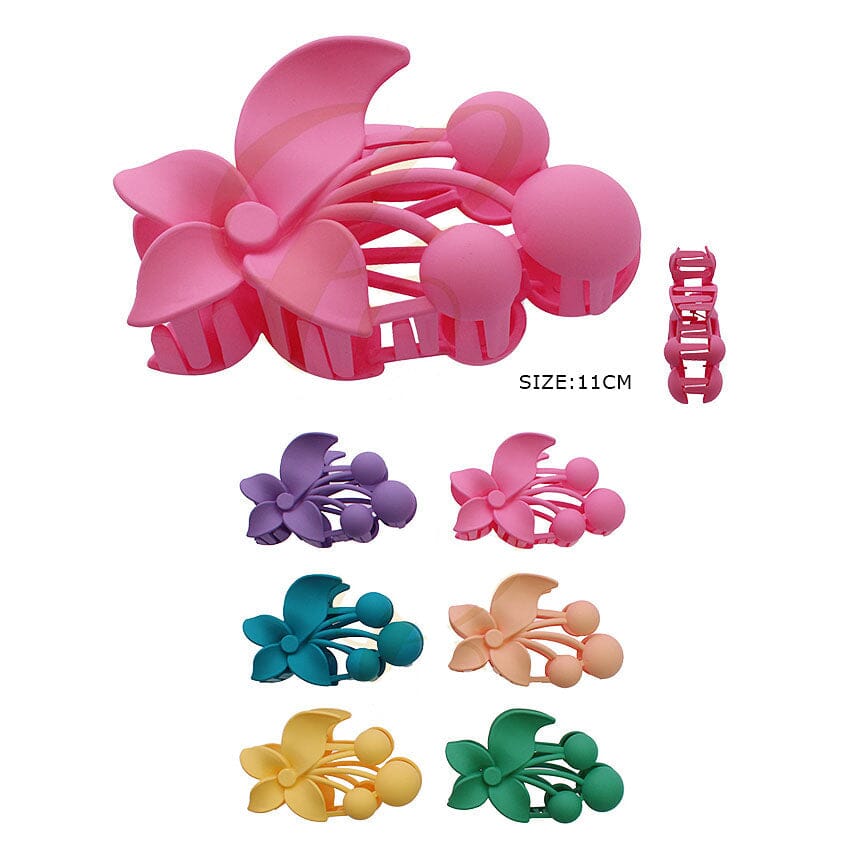 Matte Flower Hair Claw Clip 0888R (12 units)